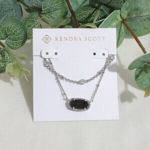 Kendra Scott Elisa Silver Platinum Drusy Necklace